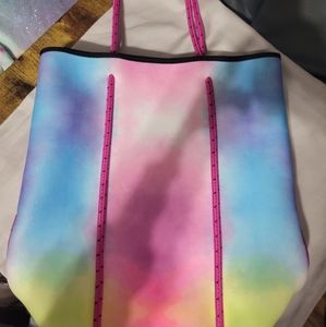 New neoprene tie dyed tote